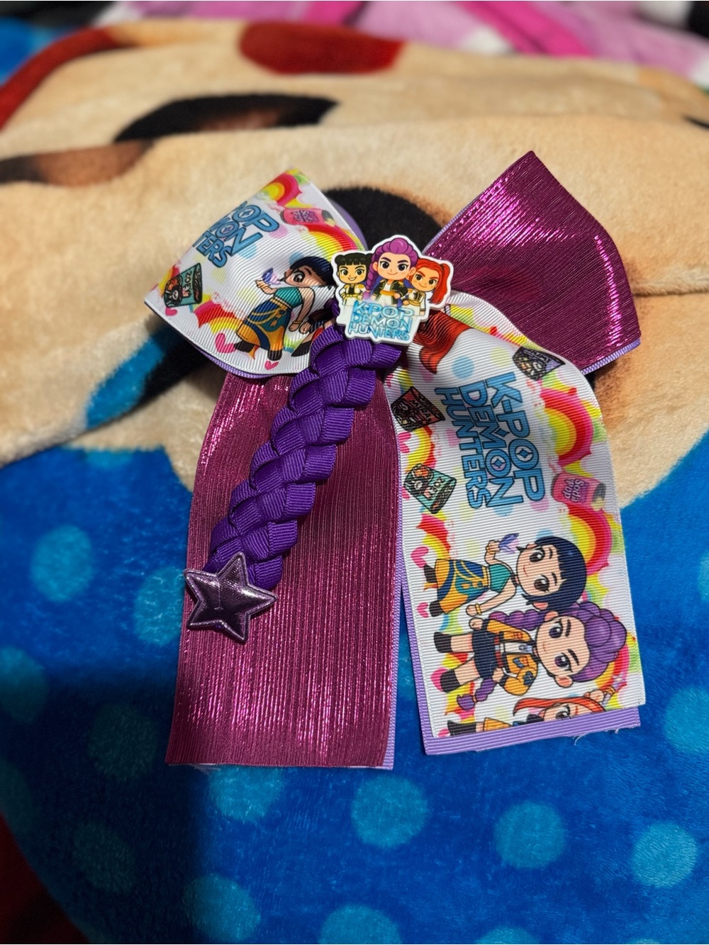 Purple Character Hair Bow
